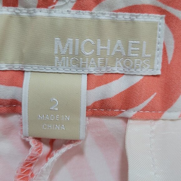 Michael Kors Orange White Swirl Print Stretch Low Rise Chino Pants 2 (28x28) - Picture 3 of 14